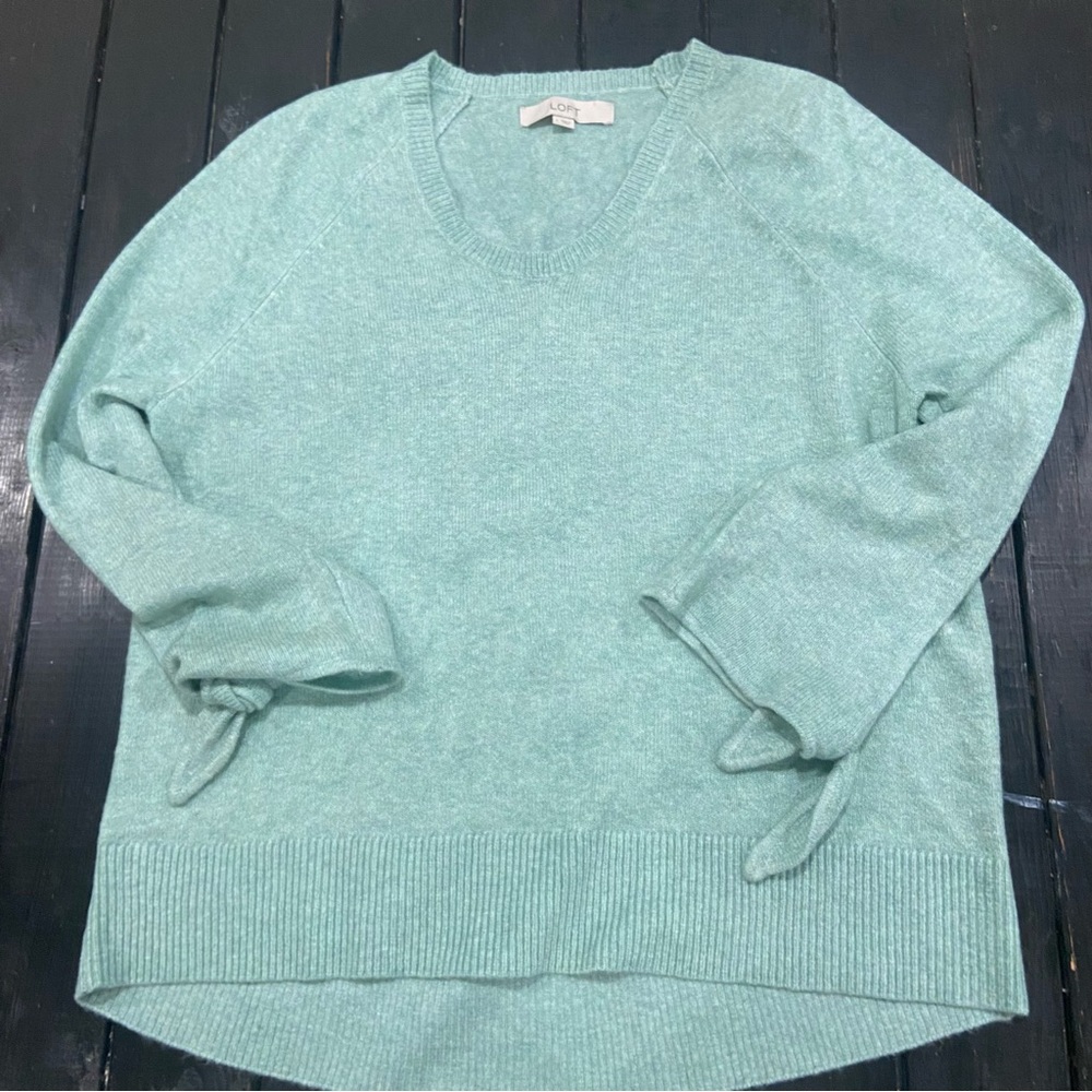 Ann Taylor‎ Loft Women's Mint Green Crew Neck Kimono Sleeve Sweater Size L